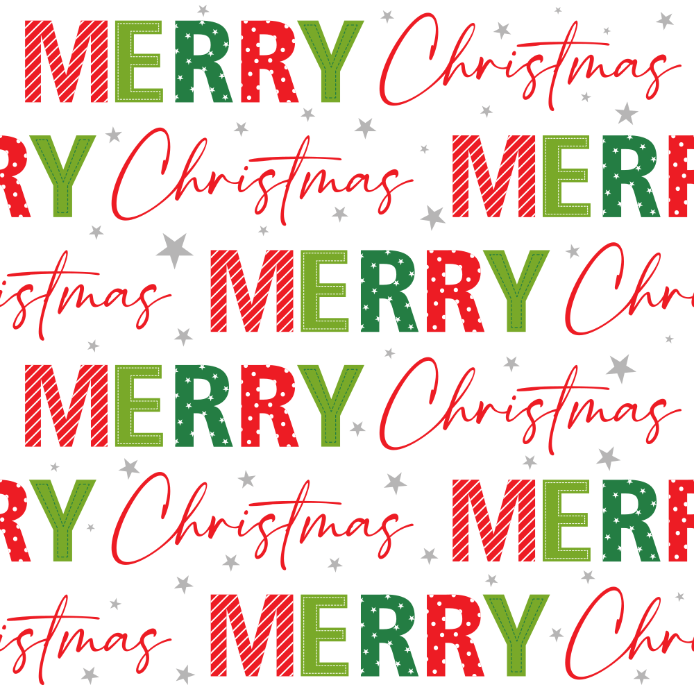 Merry Christmas Signature Font Fabric
