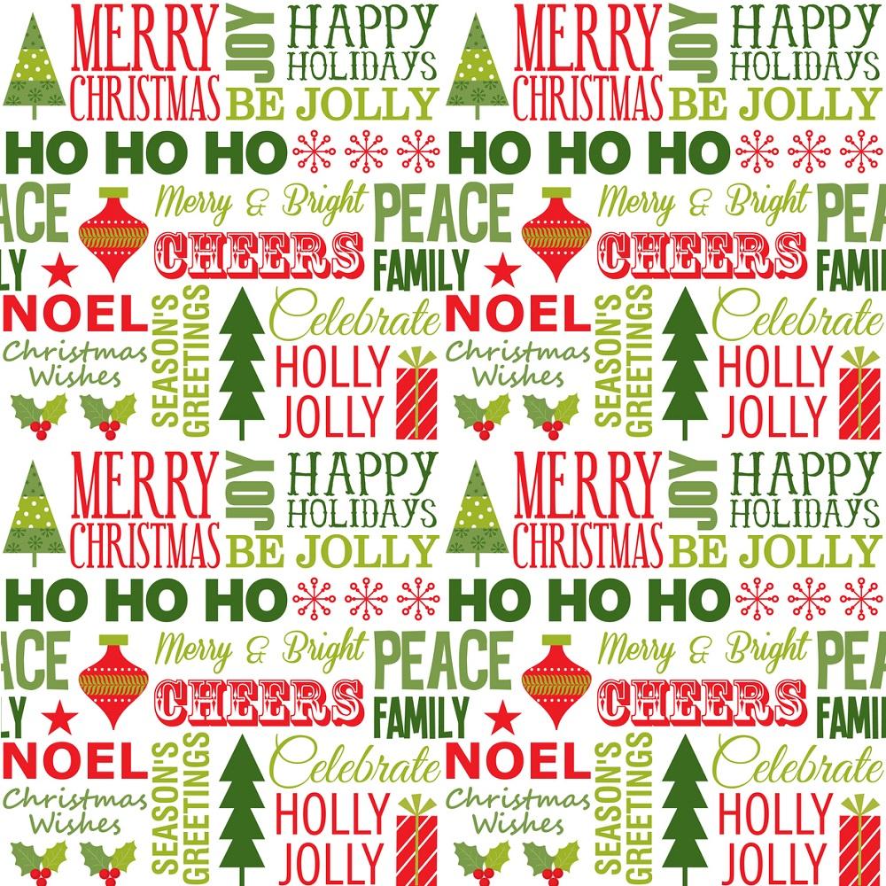 Merry Christmas Vintage Font Fabric