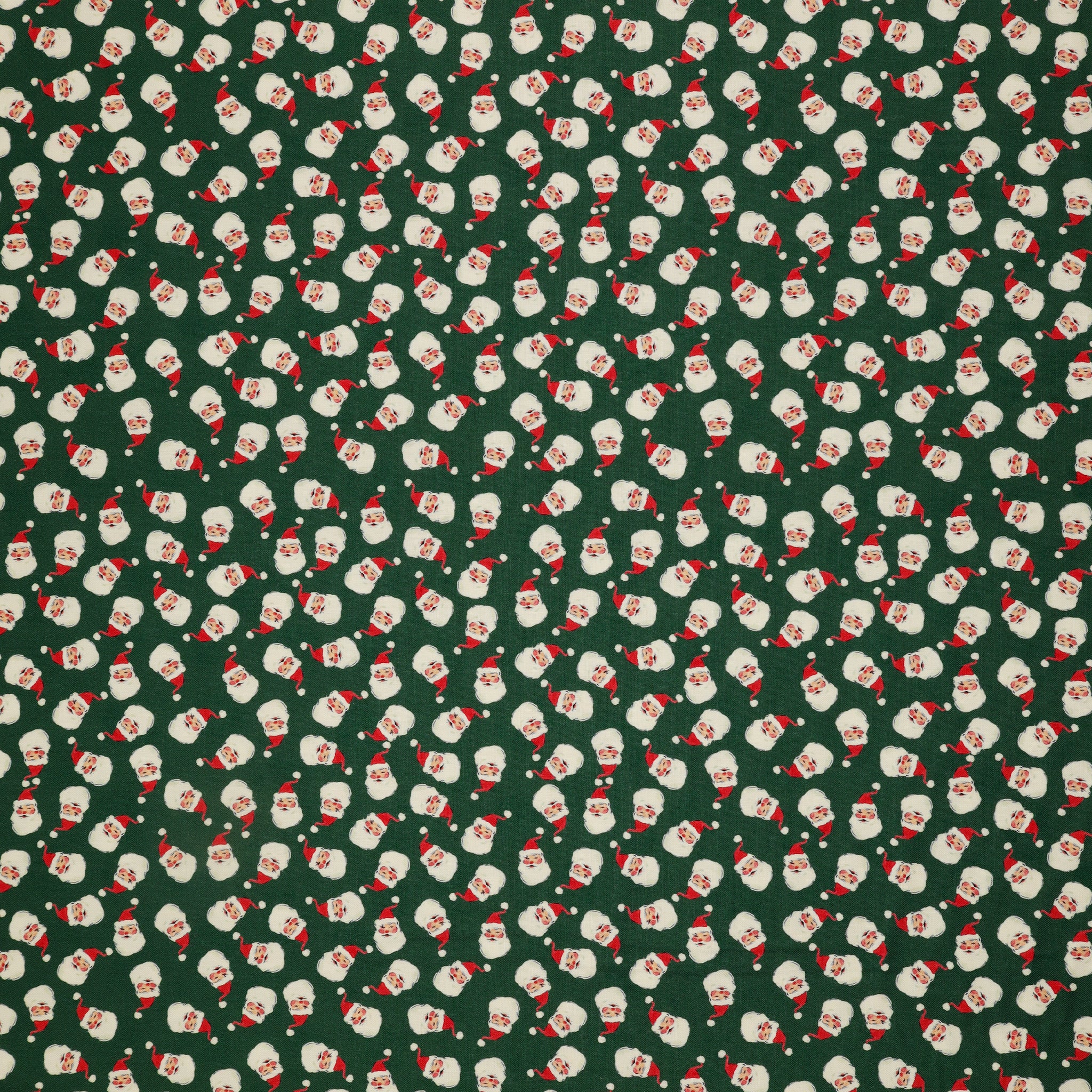 Merry Happy Christmas Fabric Collection - Jolly Santa Festive Green