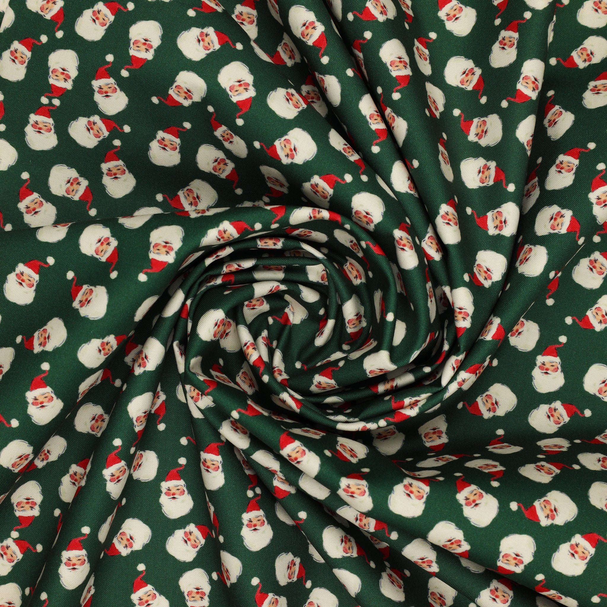 Merry Happy Christmas Fabric Collection - Jolly Santa Festive Green - Image 2