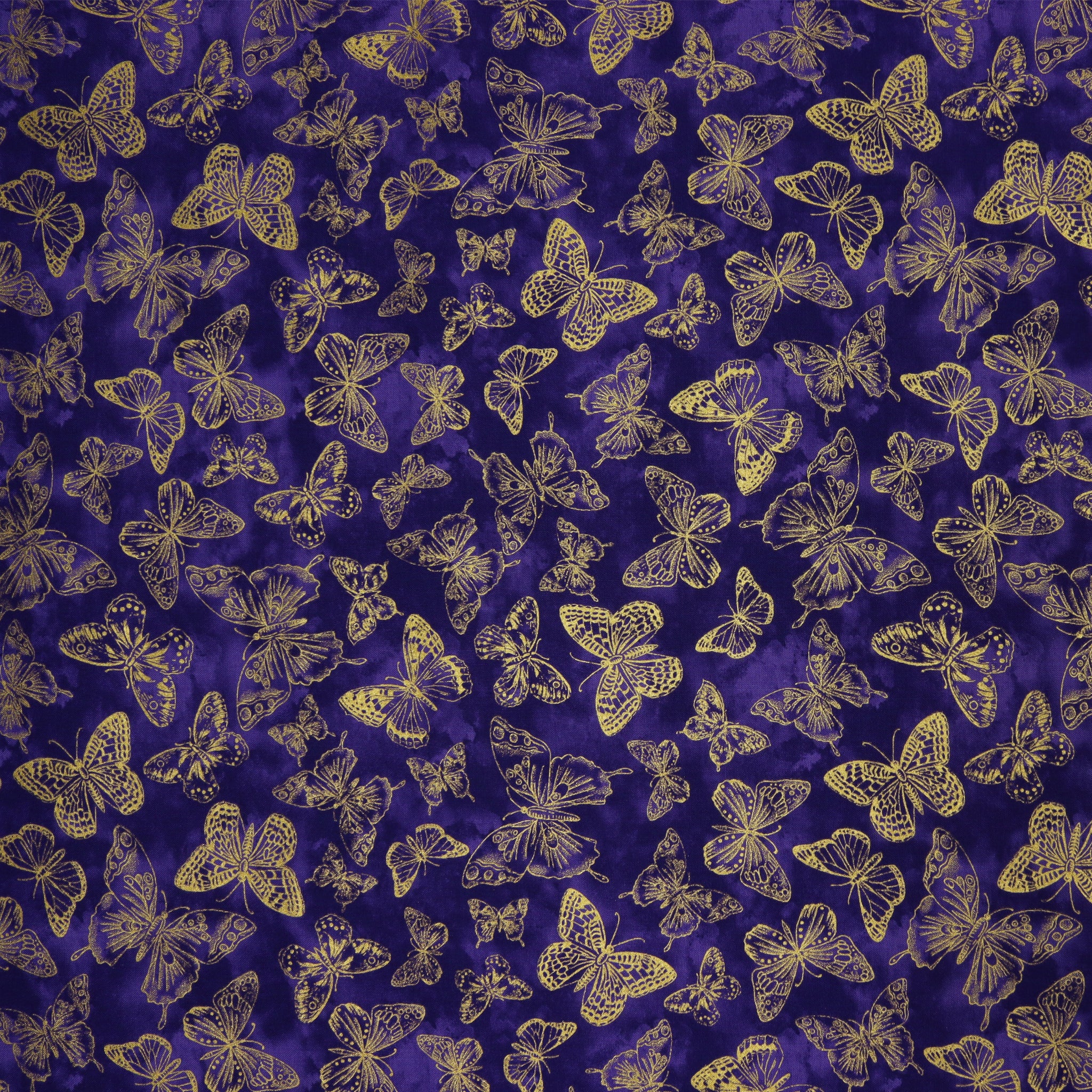 Metallic Impressions Fabric Collection - Butterfy Impressions Purple