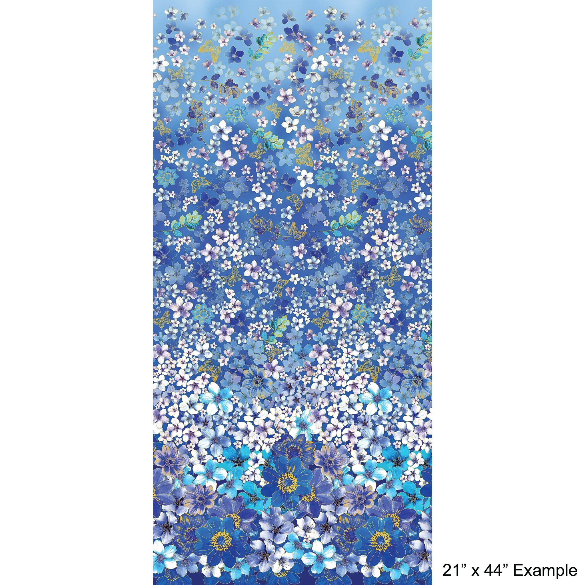 Metallic Impressions Fabric Collection - Meadow Cobalt - Image 4