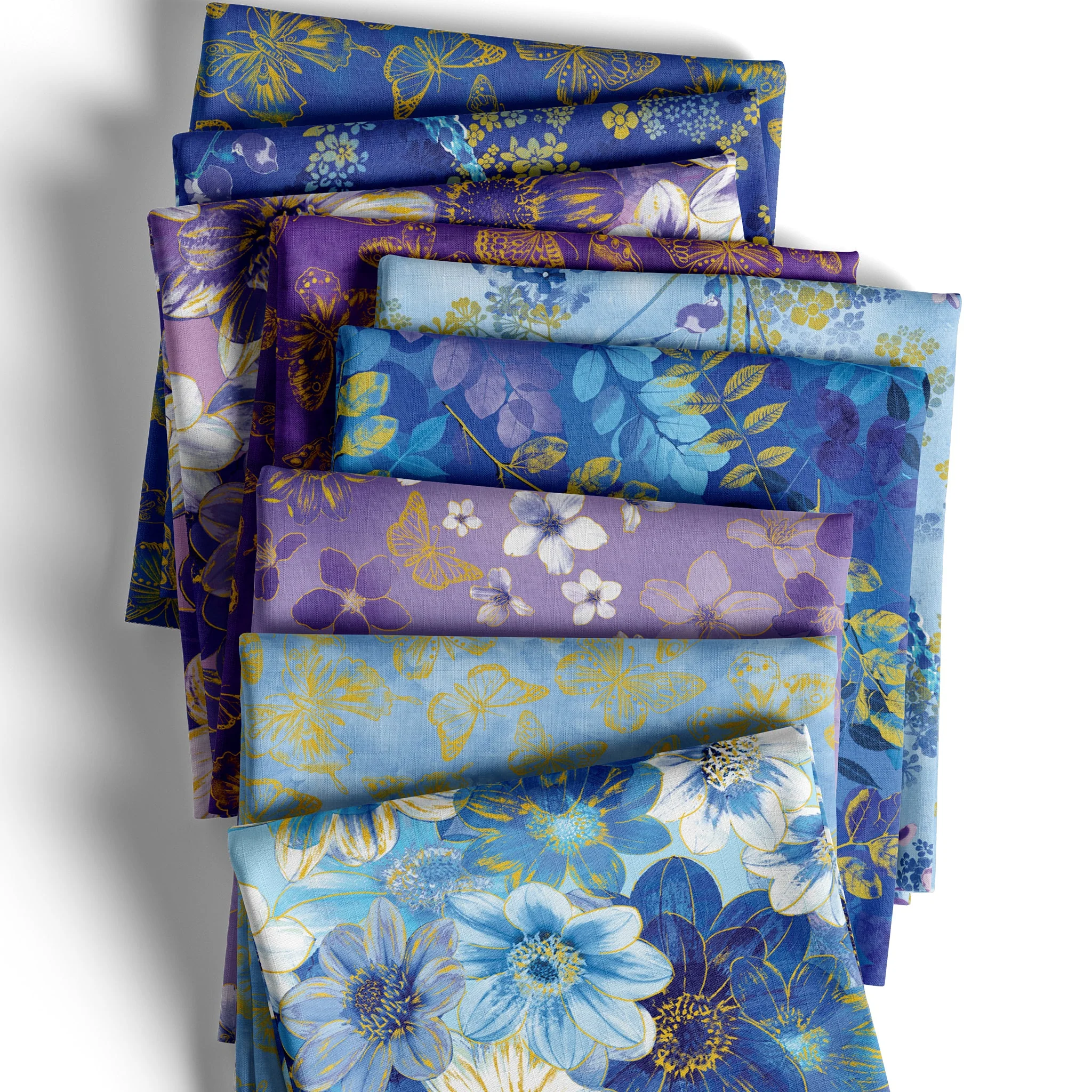 Metallic Impressions Fabric Collection - Ethereal Field Light Blue - Image 4