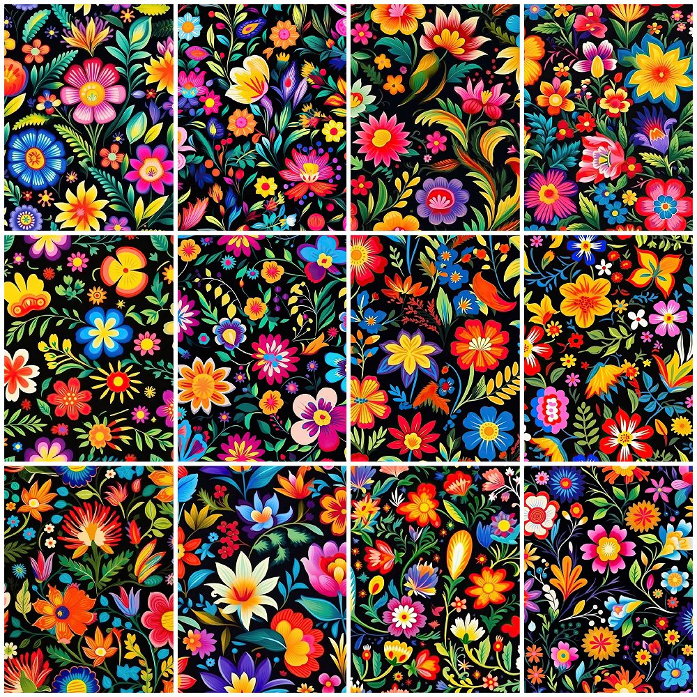 Mexican Floral Fiesta Fat Quarter Bundle - 12 Pieces