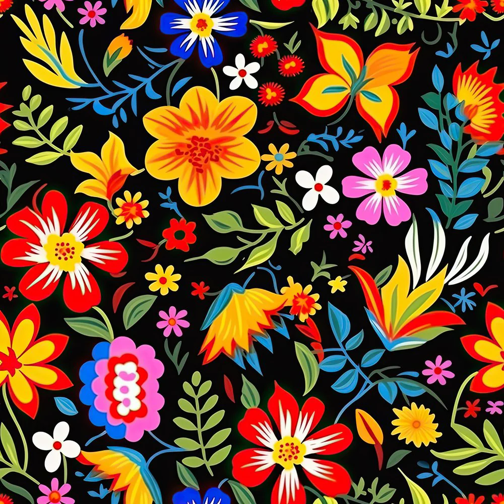 Mexican Floral Fiesta Pattern #10 Fabric