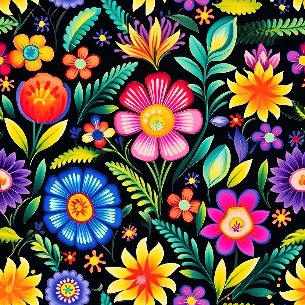 Mexican Floral Fiesta Pattern #2 Fabric