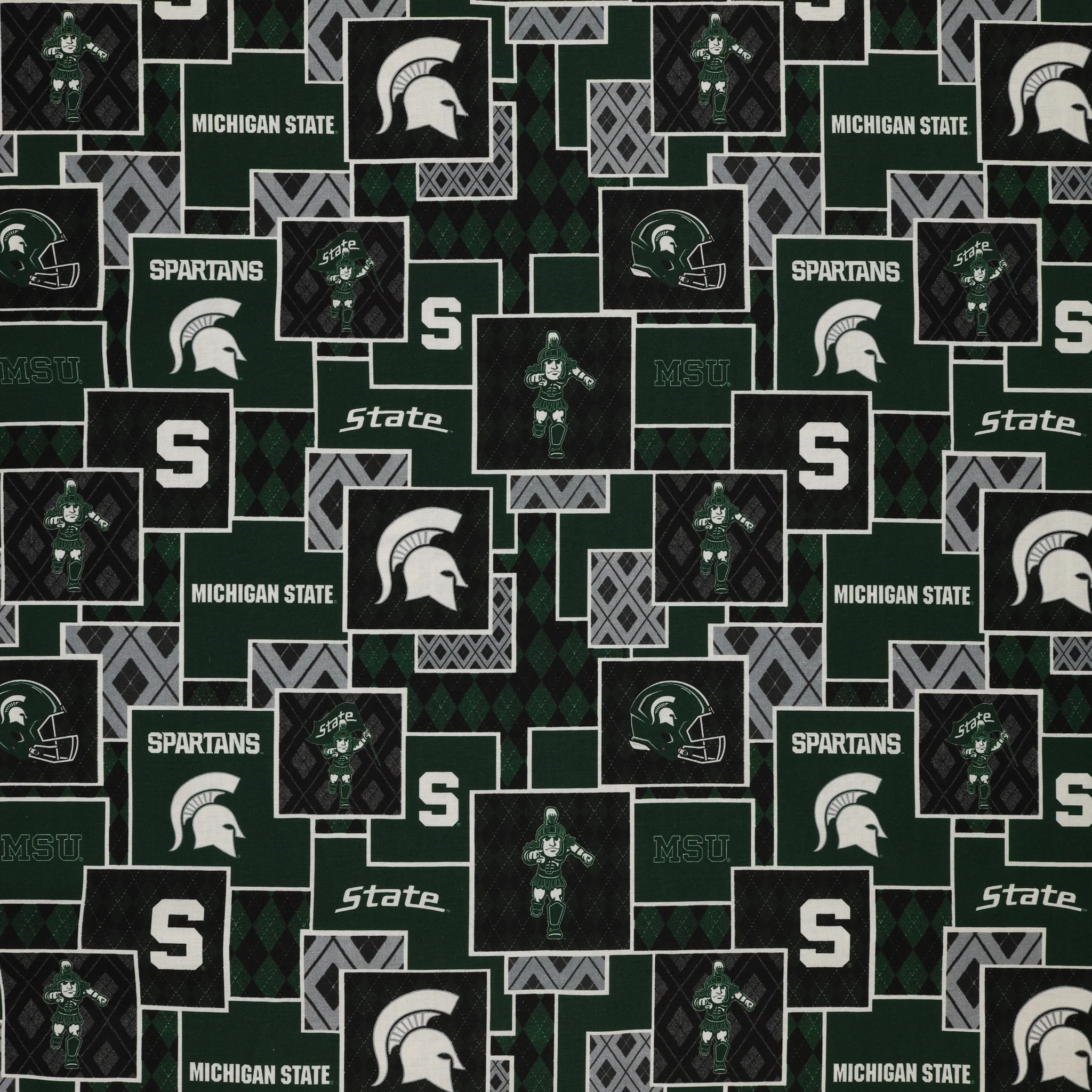 Michigan State University Argyle Boxes Fabric