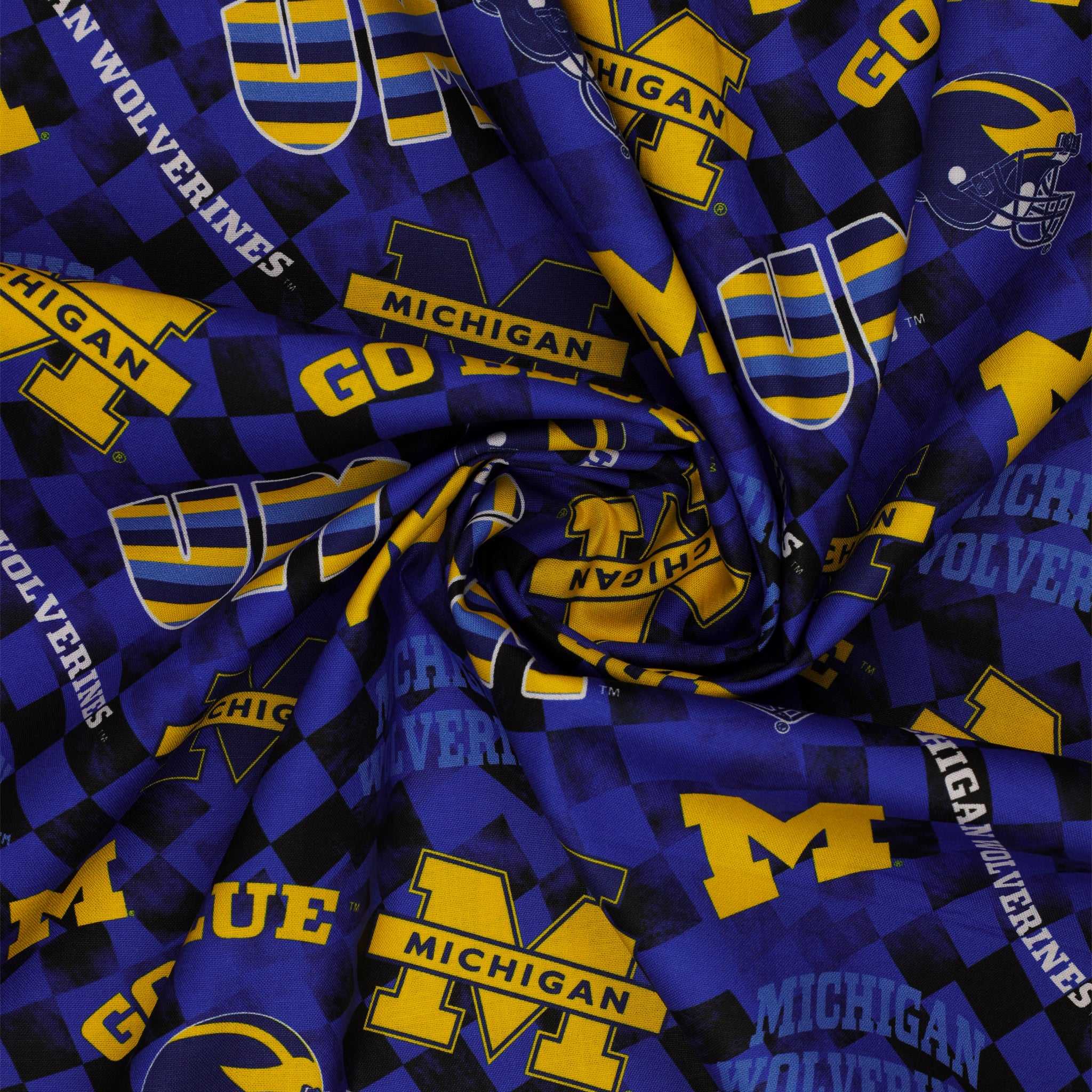 Michigan Wolverines Allover Checker Fabric - Image 2