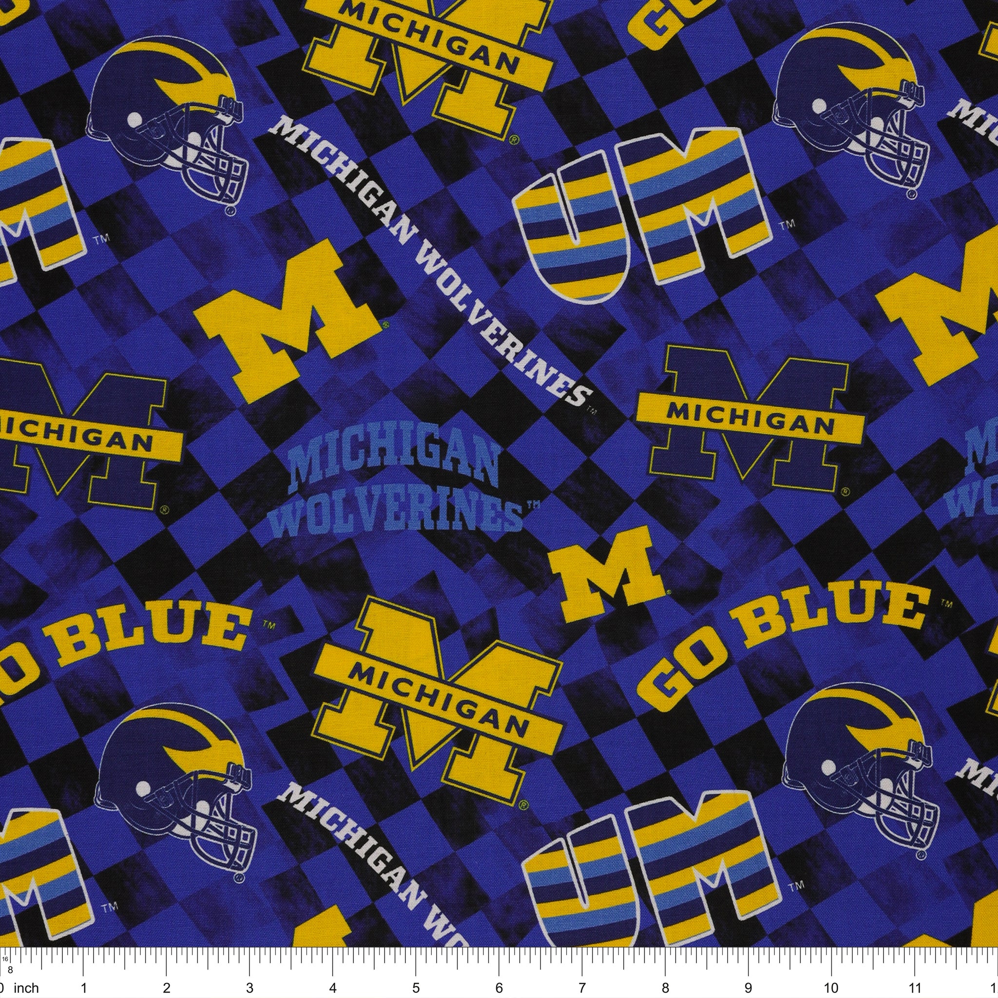 Michigan Wolverines Allover Checker Fabric - Image 3