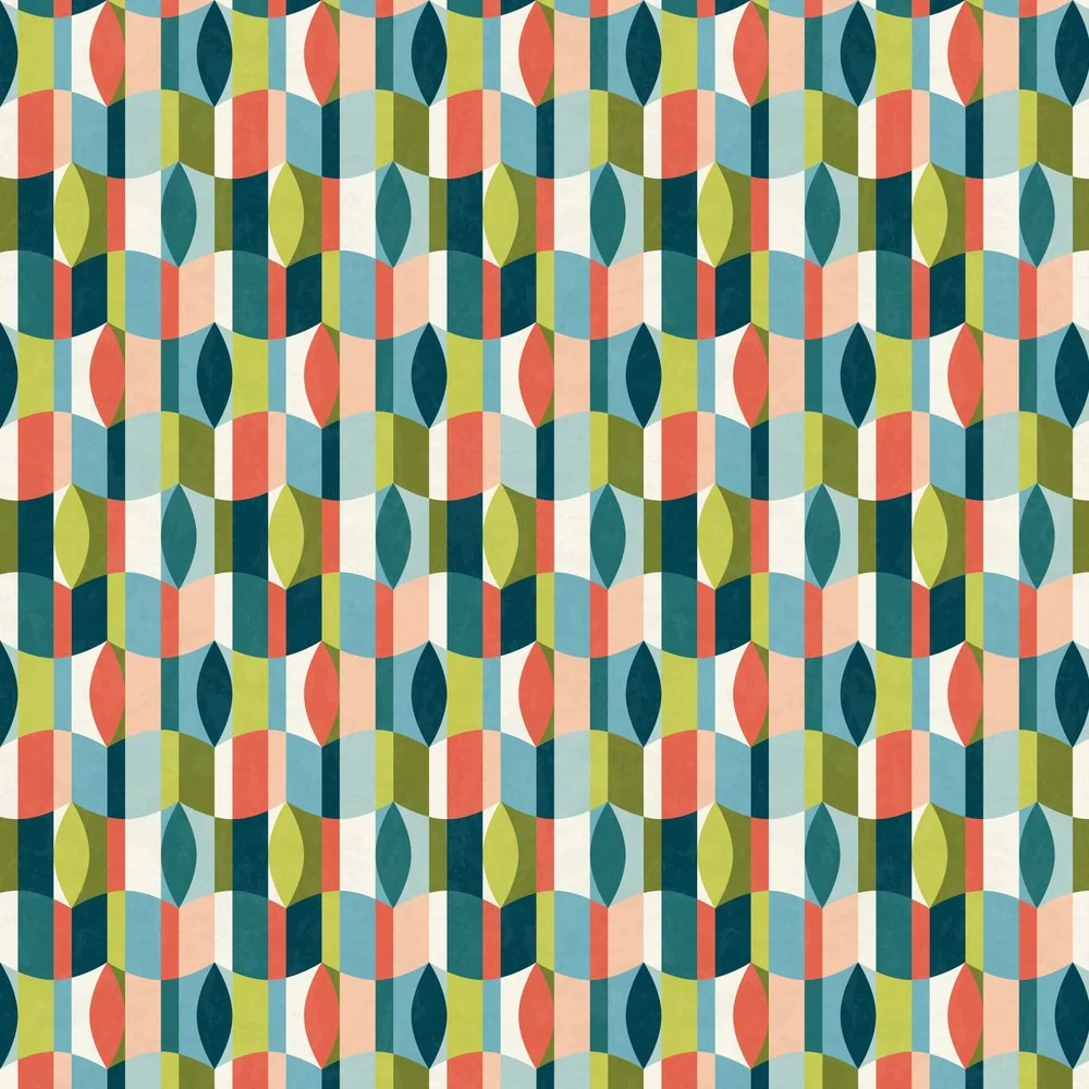 Mid-Century Modern Fabric - Multi