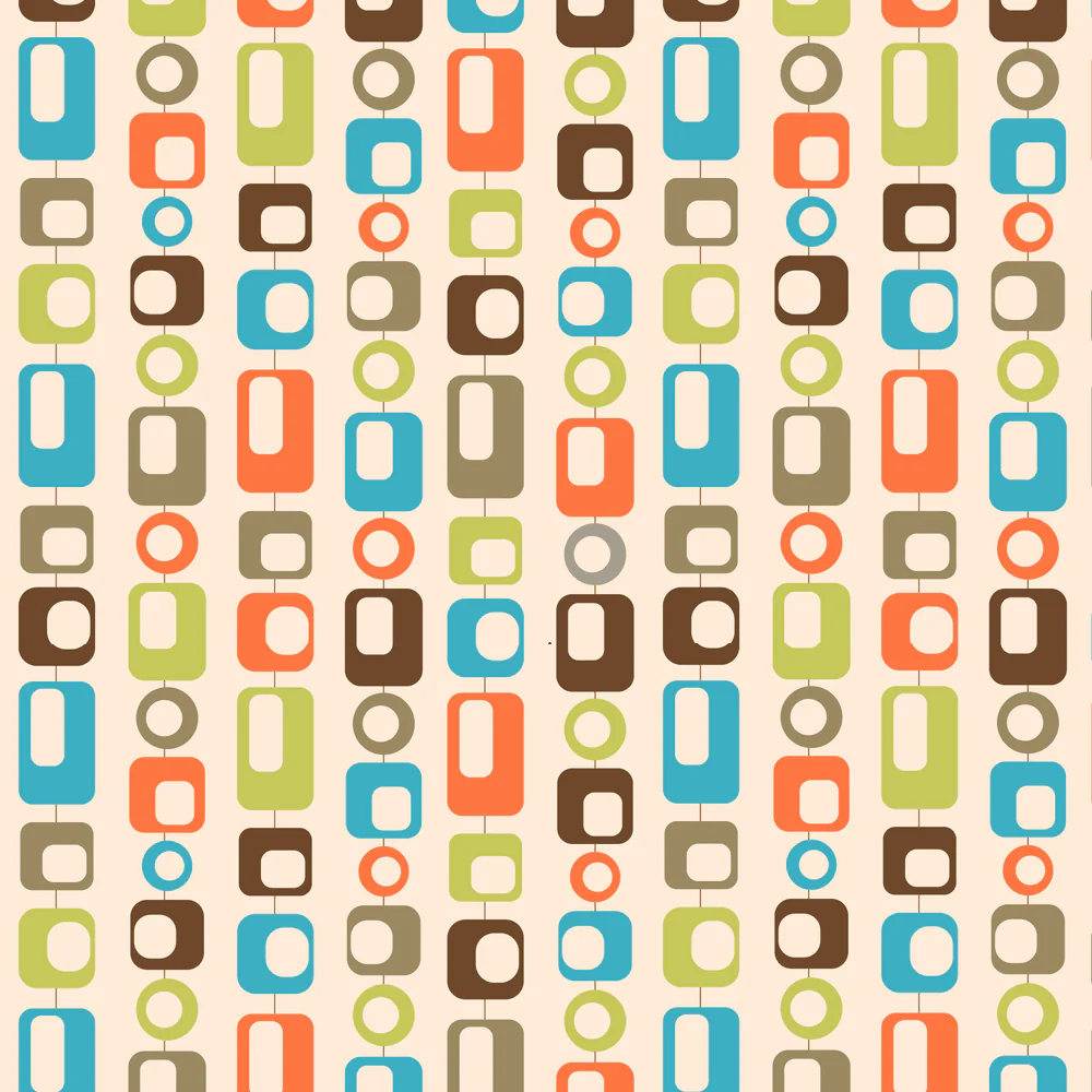 Mid-Century Shape Fabric - Cream