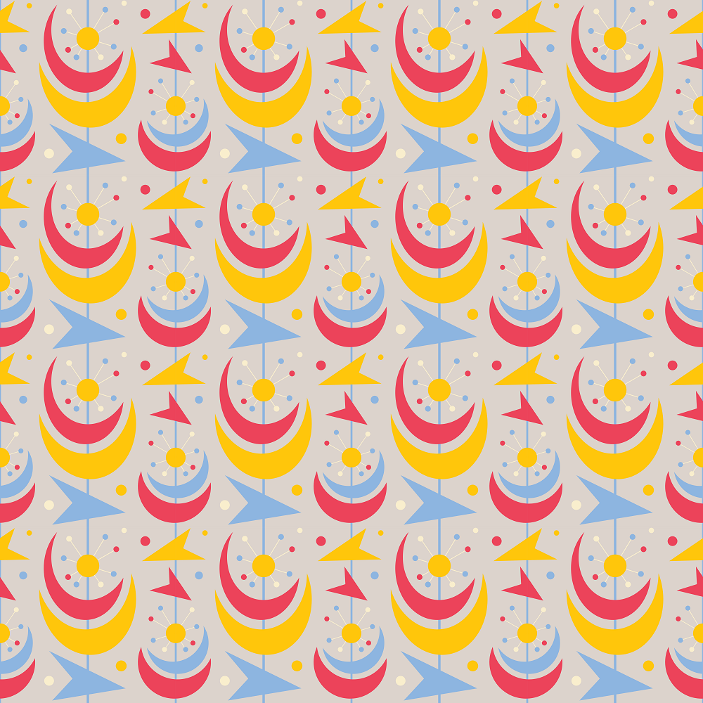 Mid-Century Space & Stars Fabric