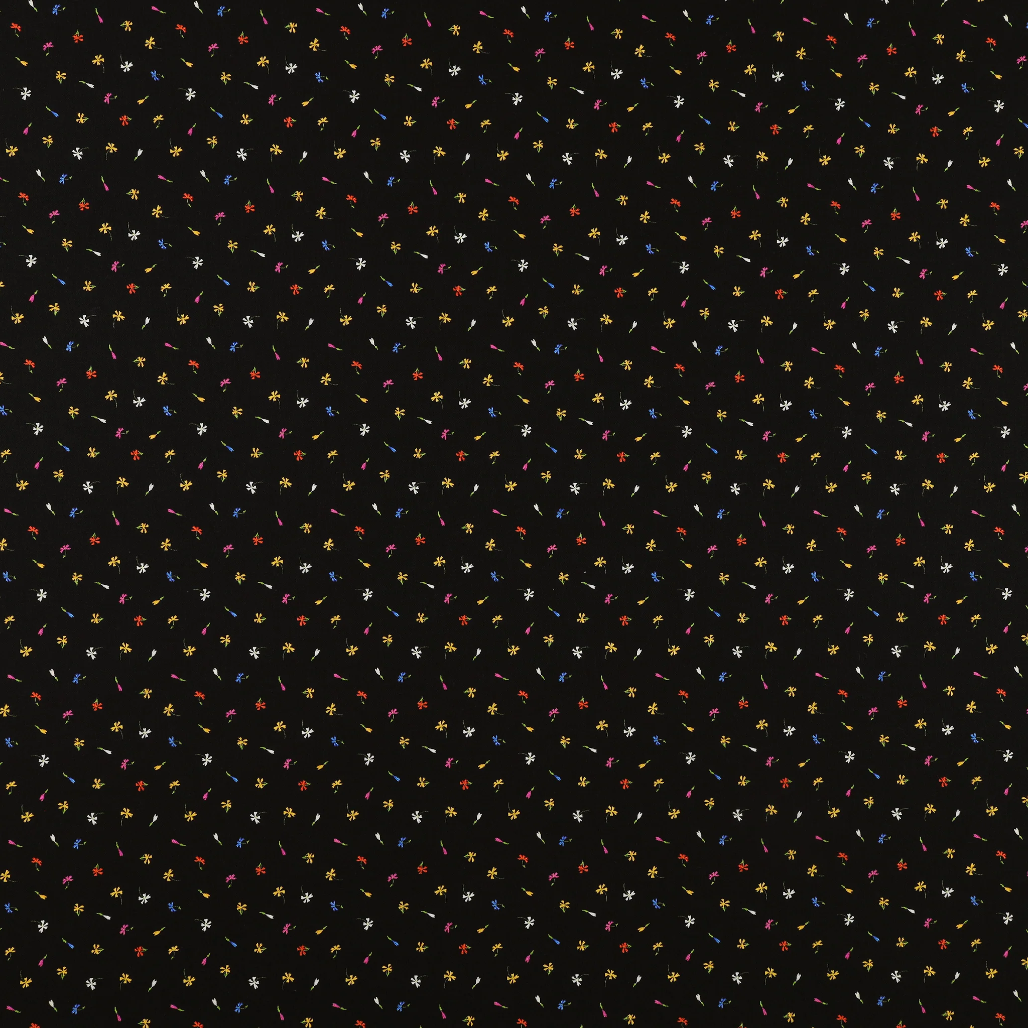 Midnight Blooms Fabric Collection - Floret Black