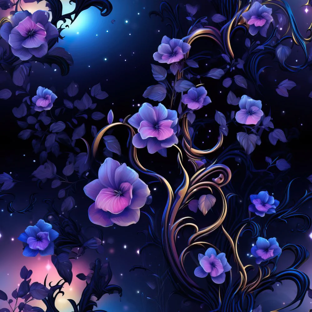 Midnight Garden Pattern #11 Fabric