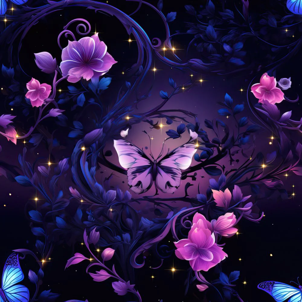 Midnight Garden Pattern #7 Fabric