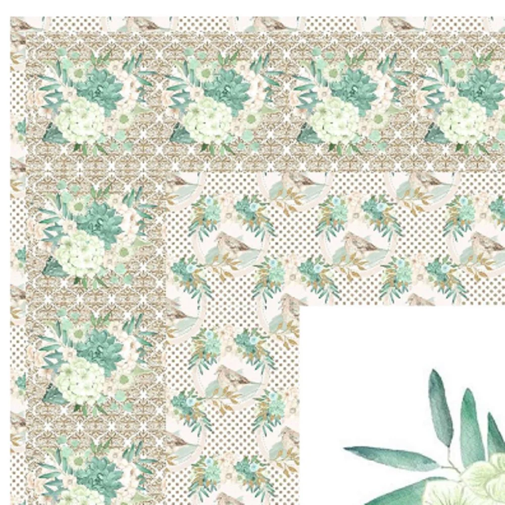 Mint Dreams Bird on Bouquet Wall Hanging 42" x 42" - Image 3