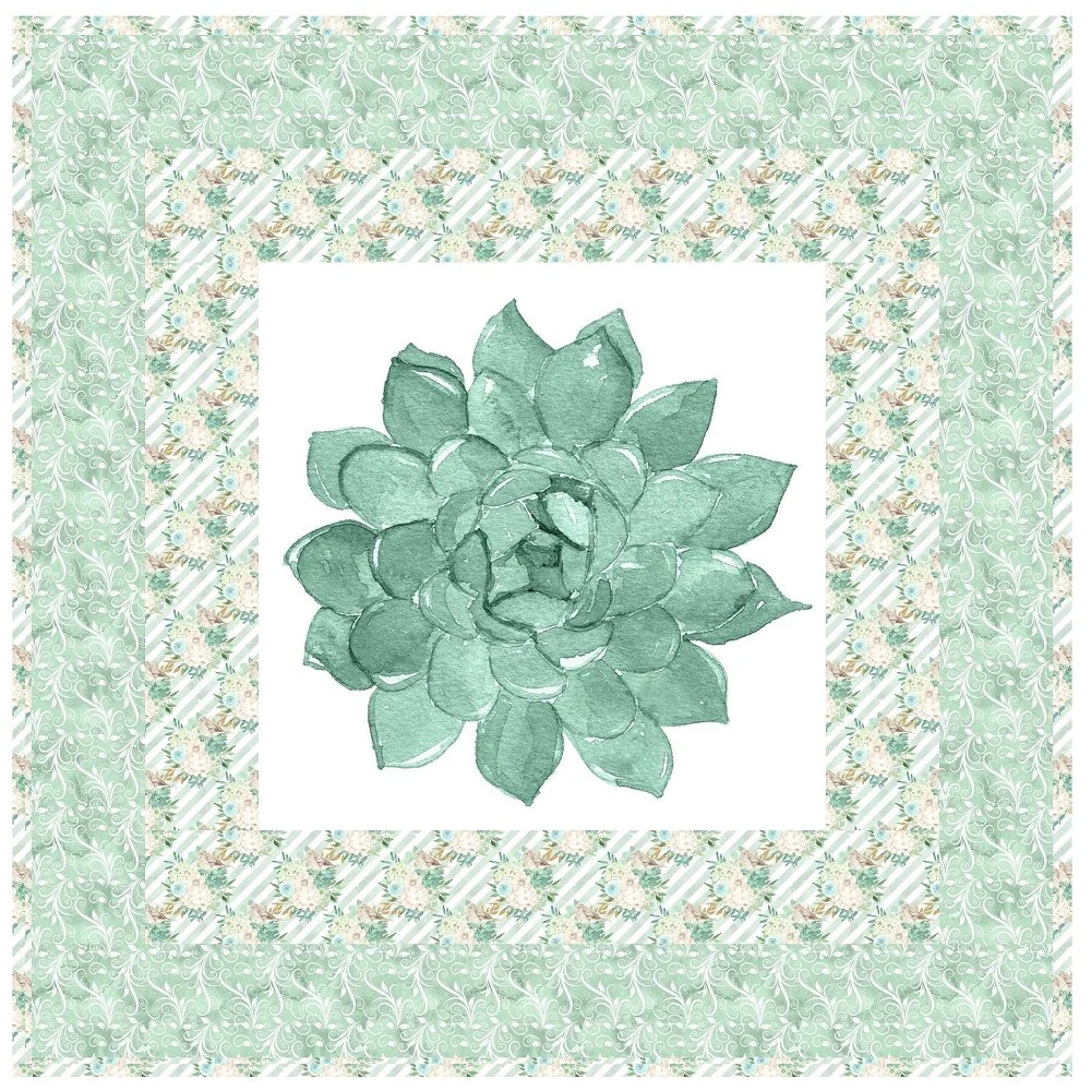 Mint Dreams Flower Wall Hanging 42" x 42"