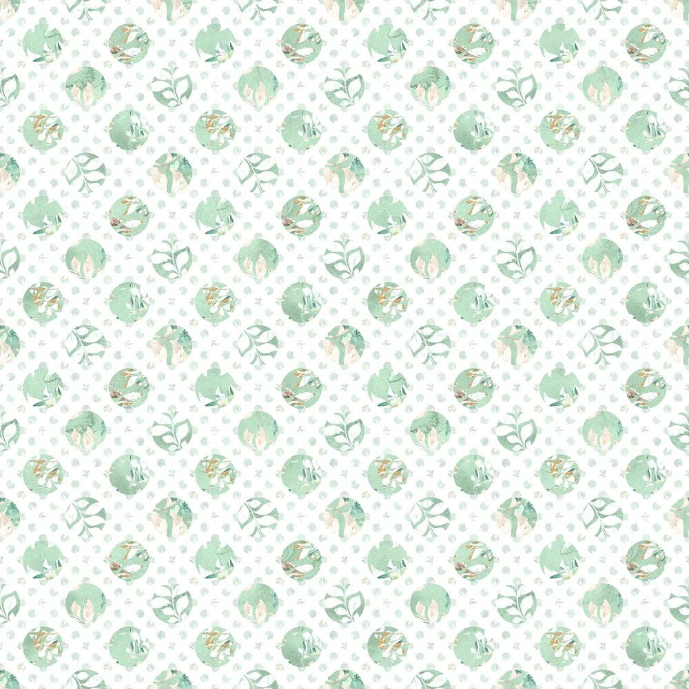Mint Dreams Patterned Dots Fabric
