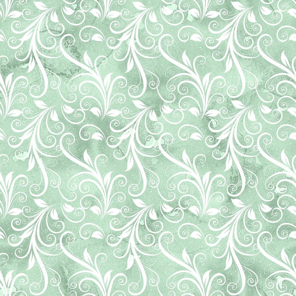 Mint Dreams Vines Fabric - Green