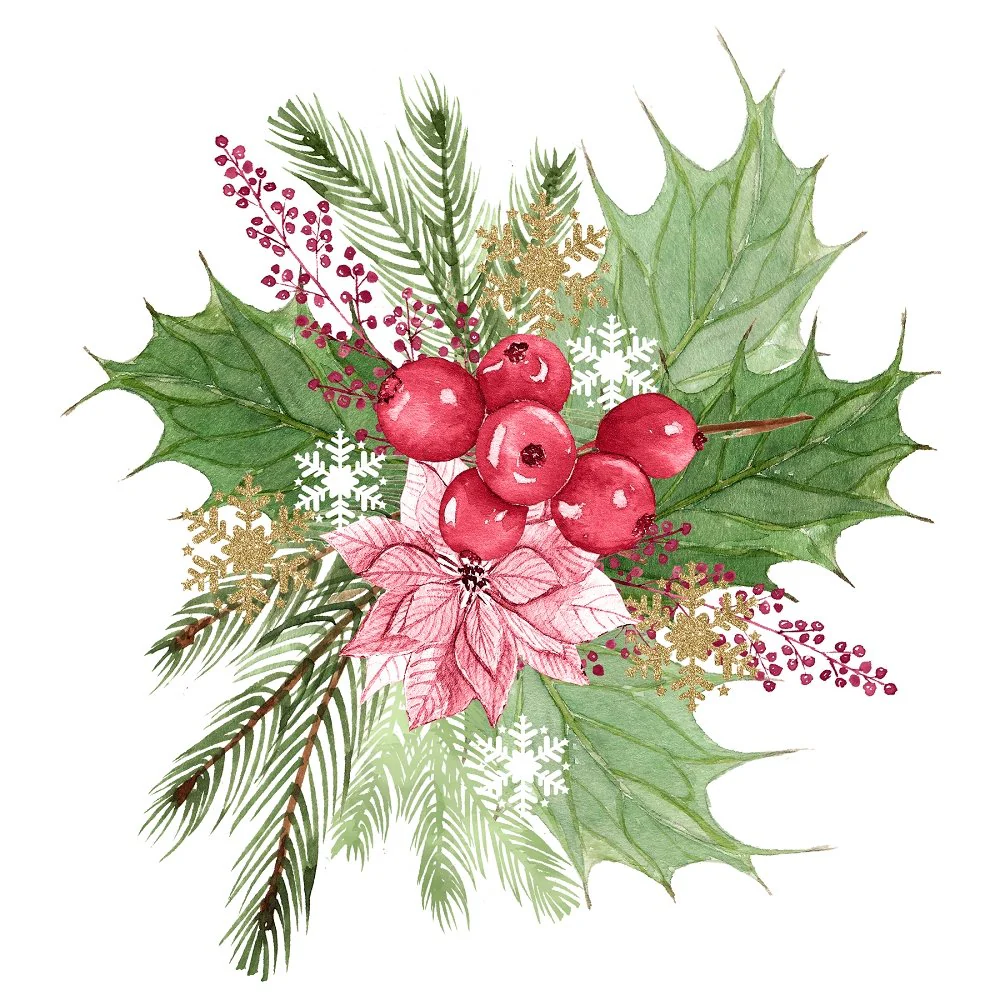 Mistletoe Christmas #2 Fabric Panel