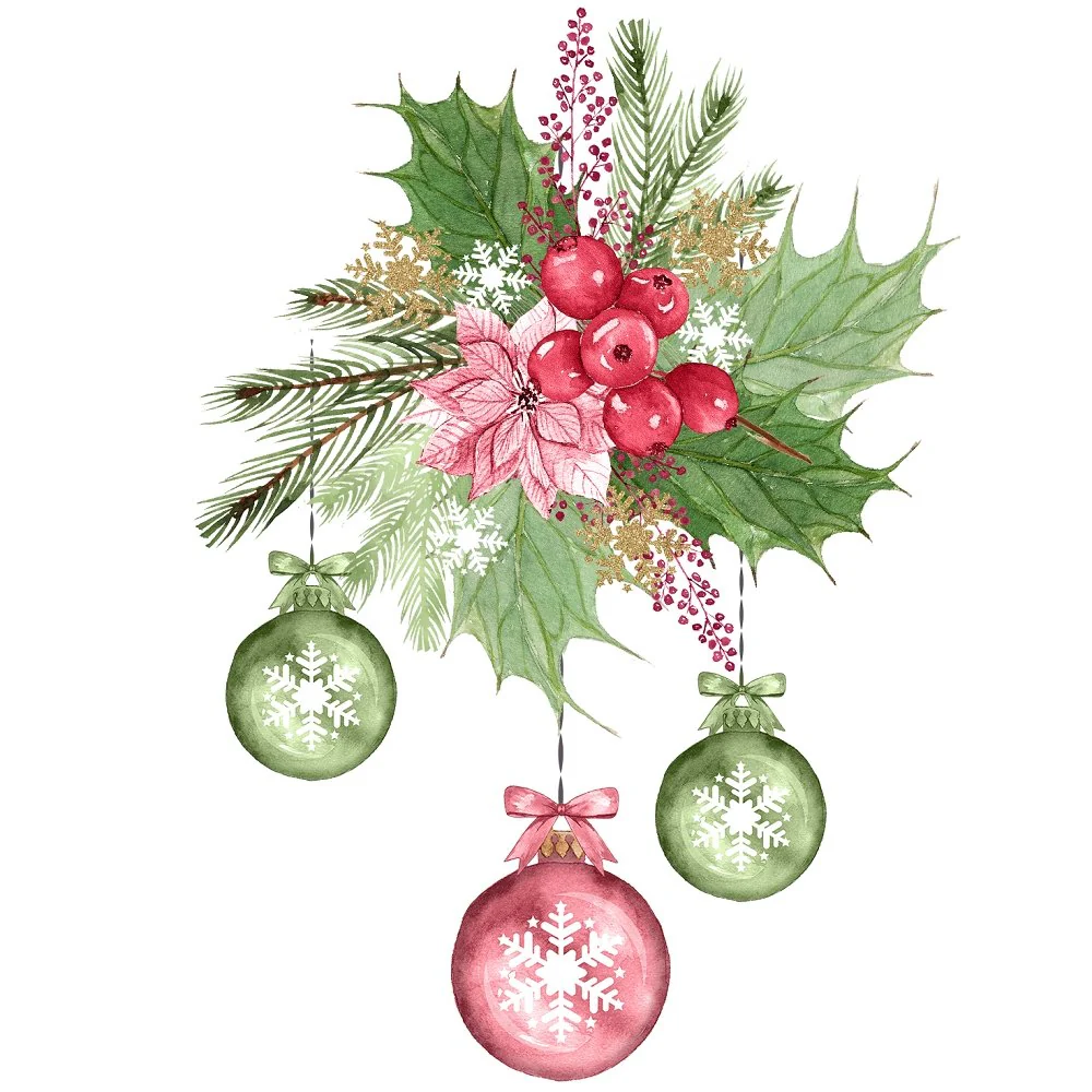 Mistletoe Christmas #3 Fabric Panel