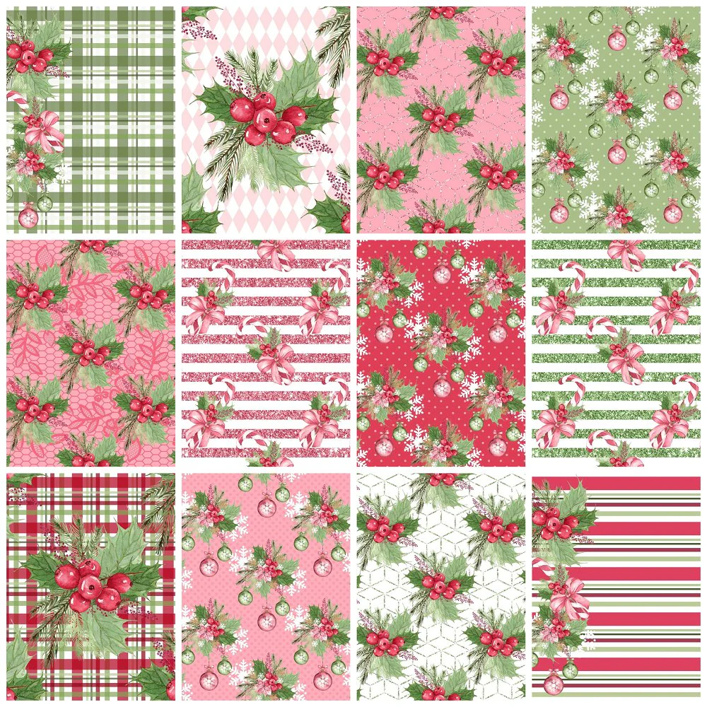 Mistletoe Christmas Fat Quarter Bundle - 12 Pieces