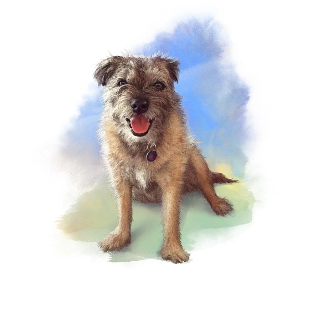 Mixed Breed Portrait Fabric Panel