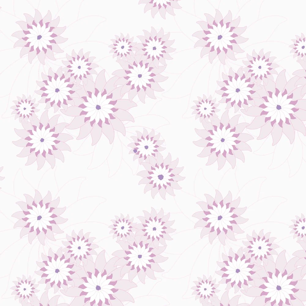 Modern Garden Flower Fabric Variation 1 - Pink