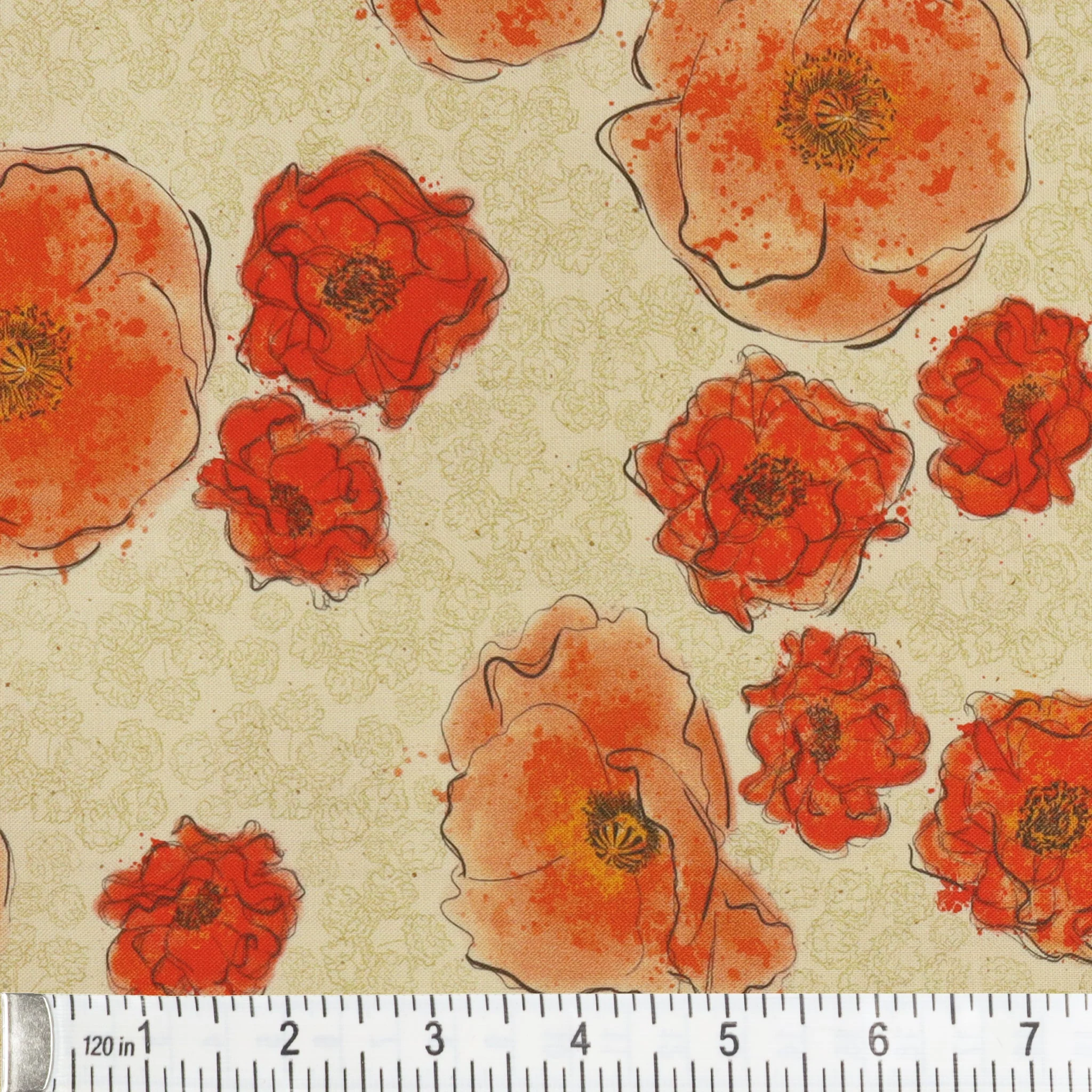 Modern Vintage: Treasured Fabric Collection - Treasured Poppies Natural - Image 3