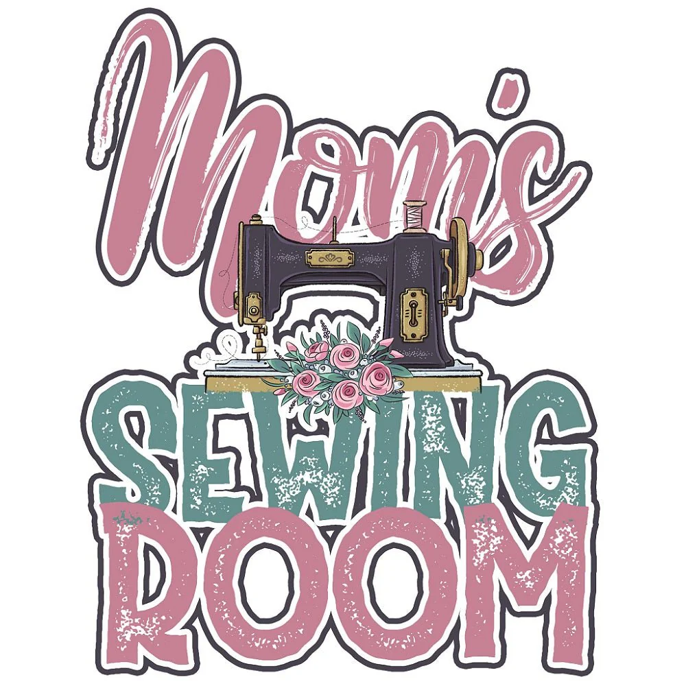 Mom's Sewing Room Fabric Panel - Pink