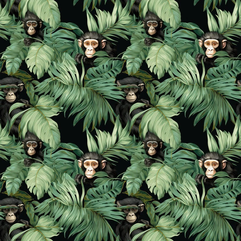 Monkey & Leaves Fabric