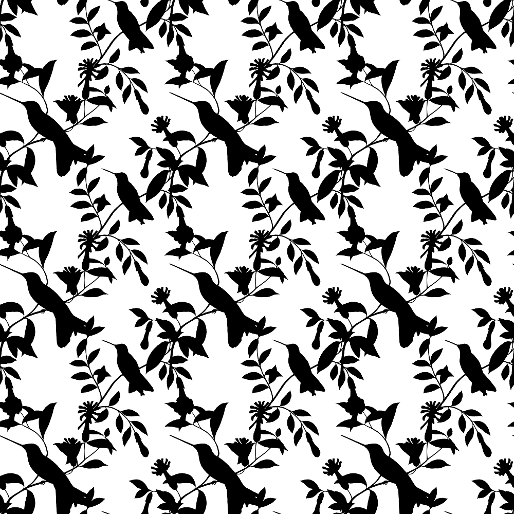 Monochrome Birds #1 Fabric