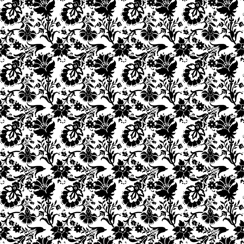 Monochrome Floral #2 Fabric
