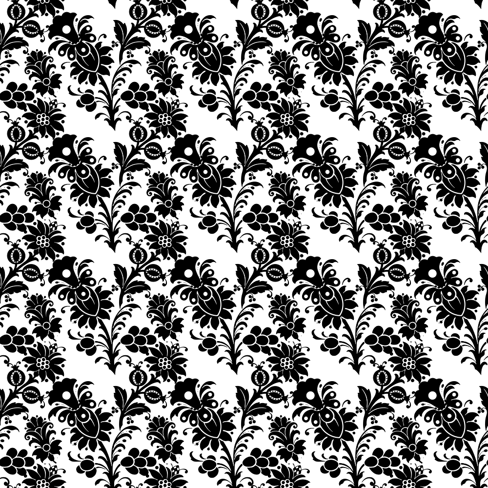 Monochrome Floral #3 Fabric