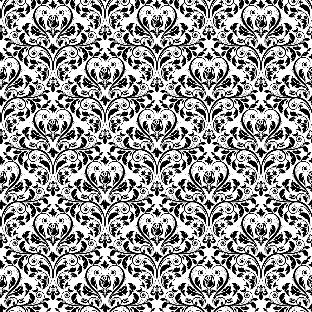 Monochrome Packed Damask Fabric