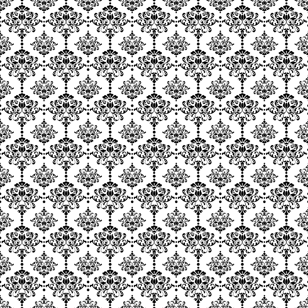 Monochrome Patterned Damask Fabric