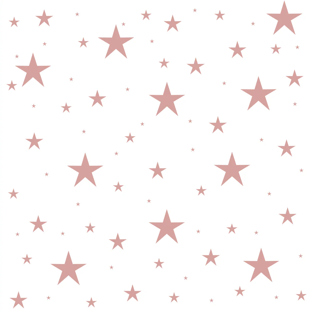 Monochrome Stars Fabric - Rose Gold