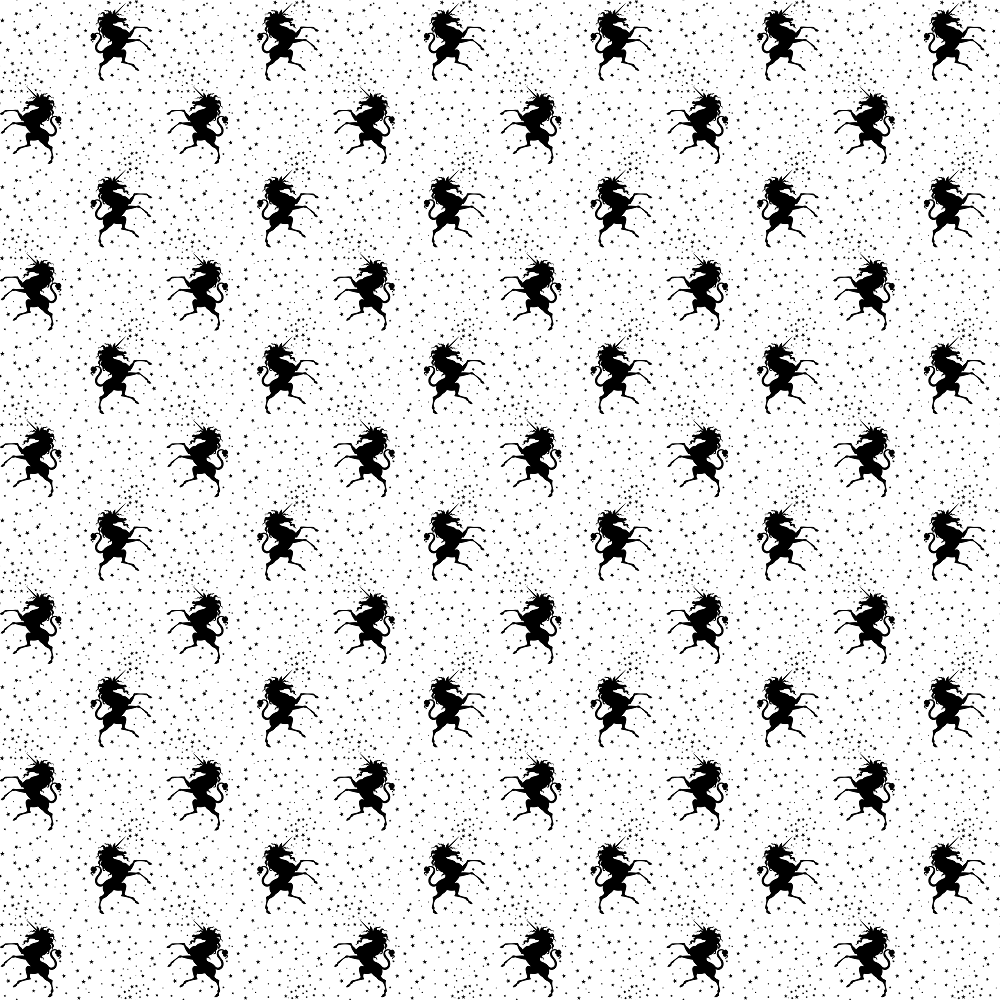 Monochrome Unicorn Fabric
