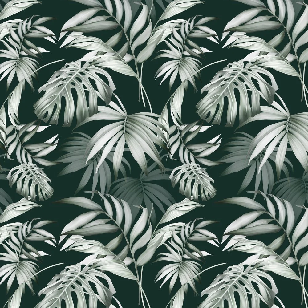 Monstera Leaves Fabric - Green/Dark Green