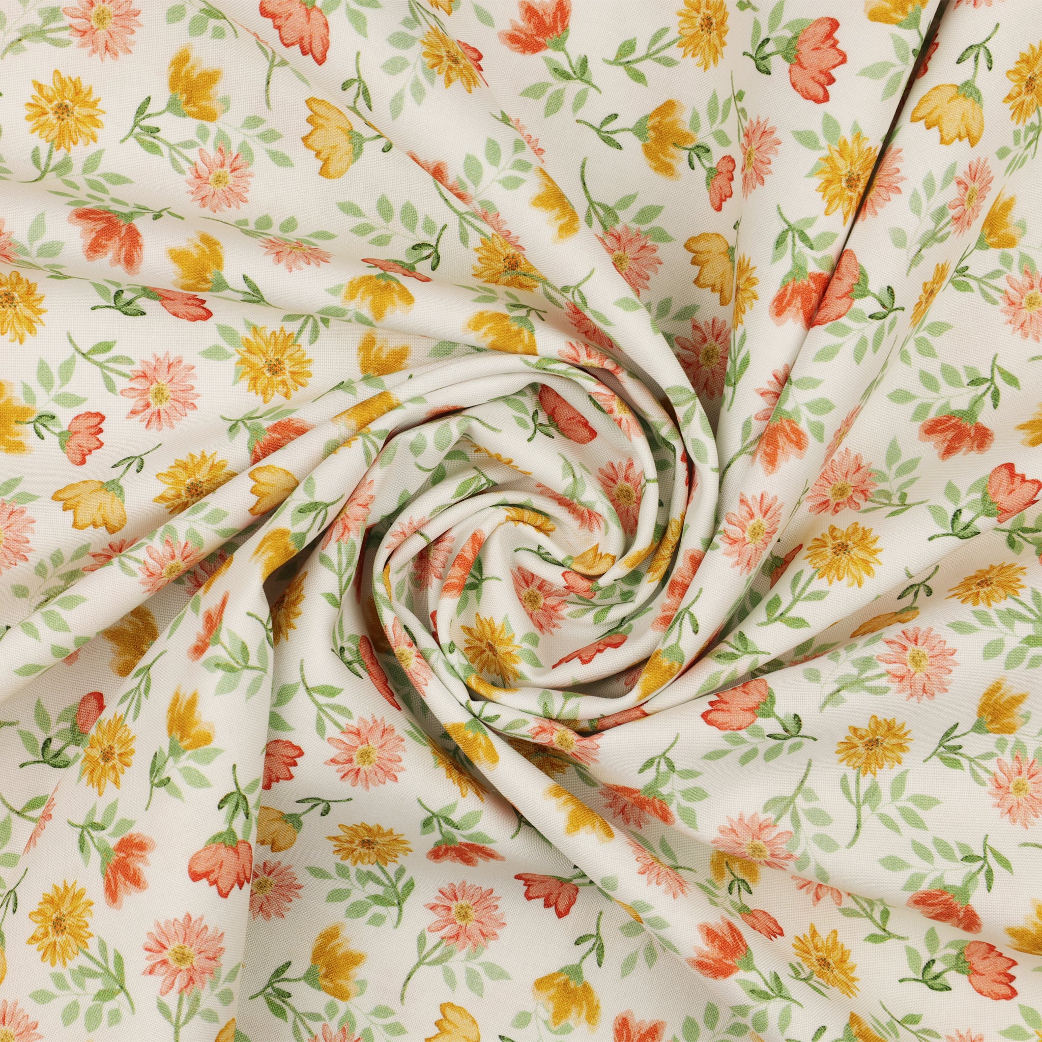 Montgomery-Mountain Charm Fabric Collection - Mountain Flower Toss Coraline/White - Image 2