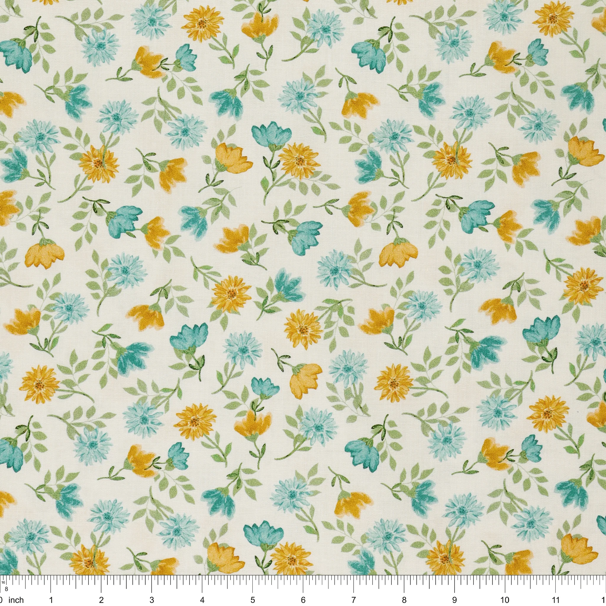 Montgomery-Mountain Charm Fabric Collection - Mountain Flower Toss Teal/White - Image 3