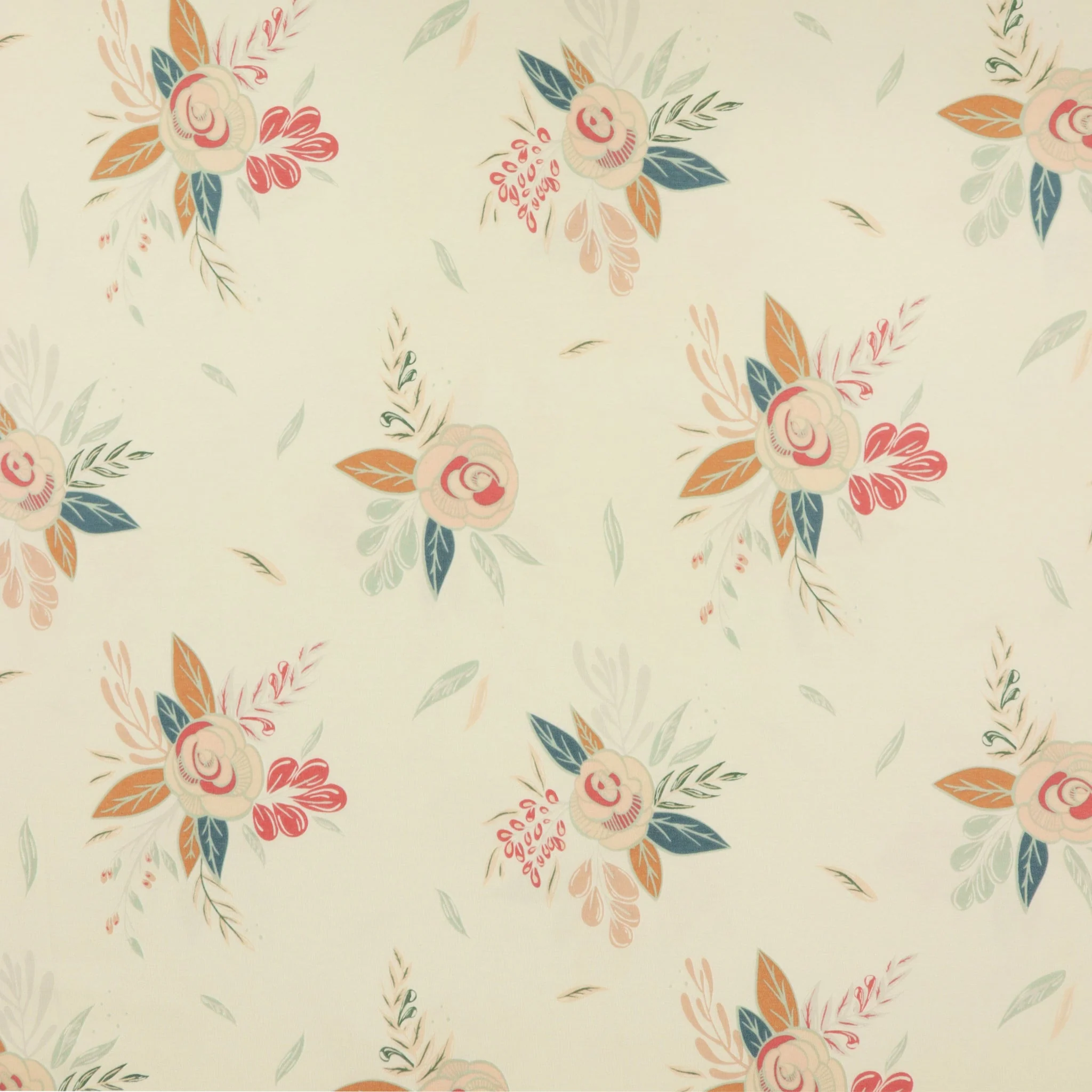 Montrose Blossoms Creme Fabric in Knit