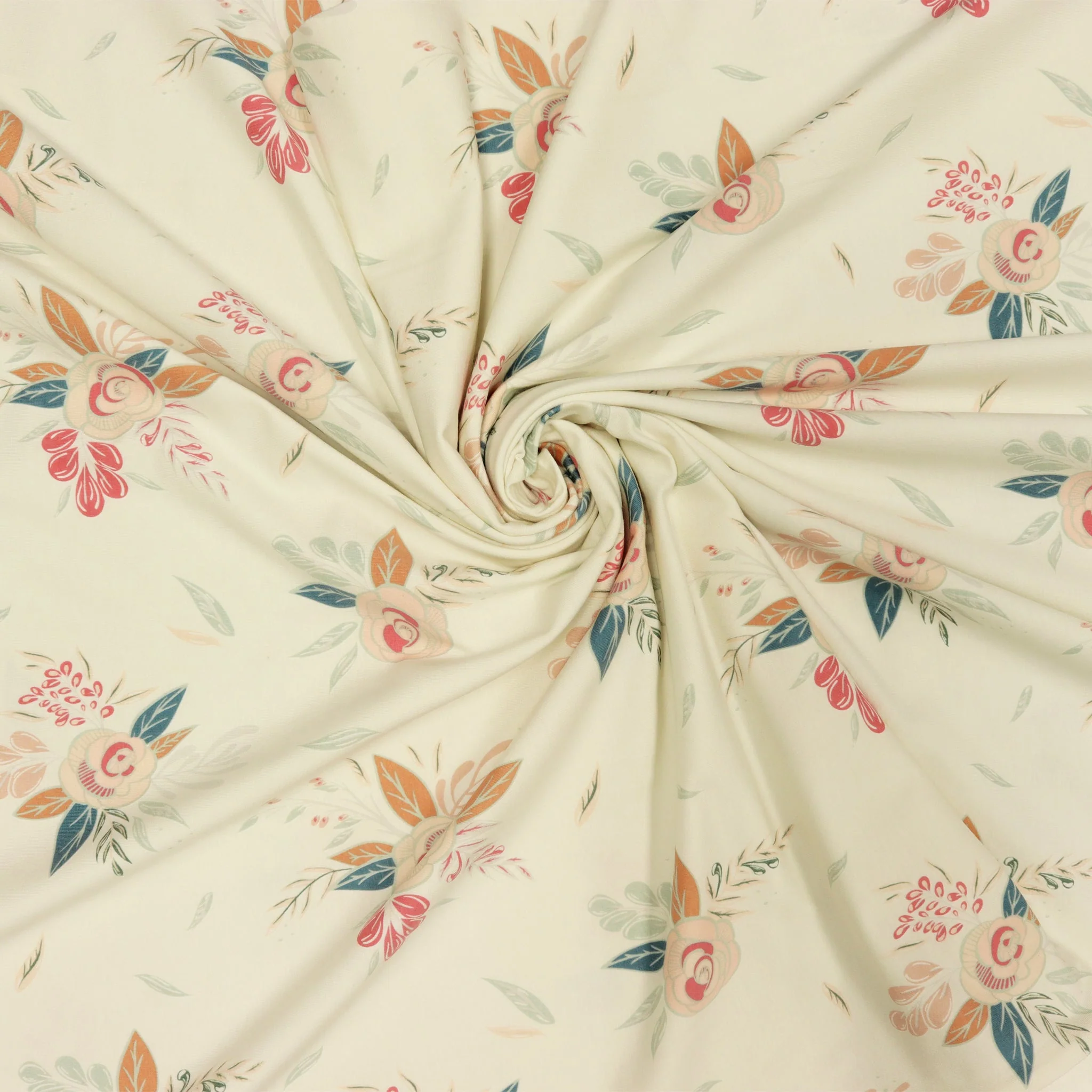 Montrose Blossoms Creme Fabric in Knit - Image 5