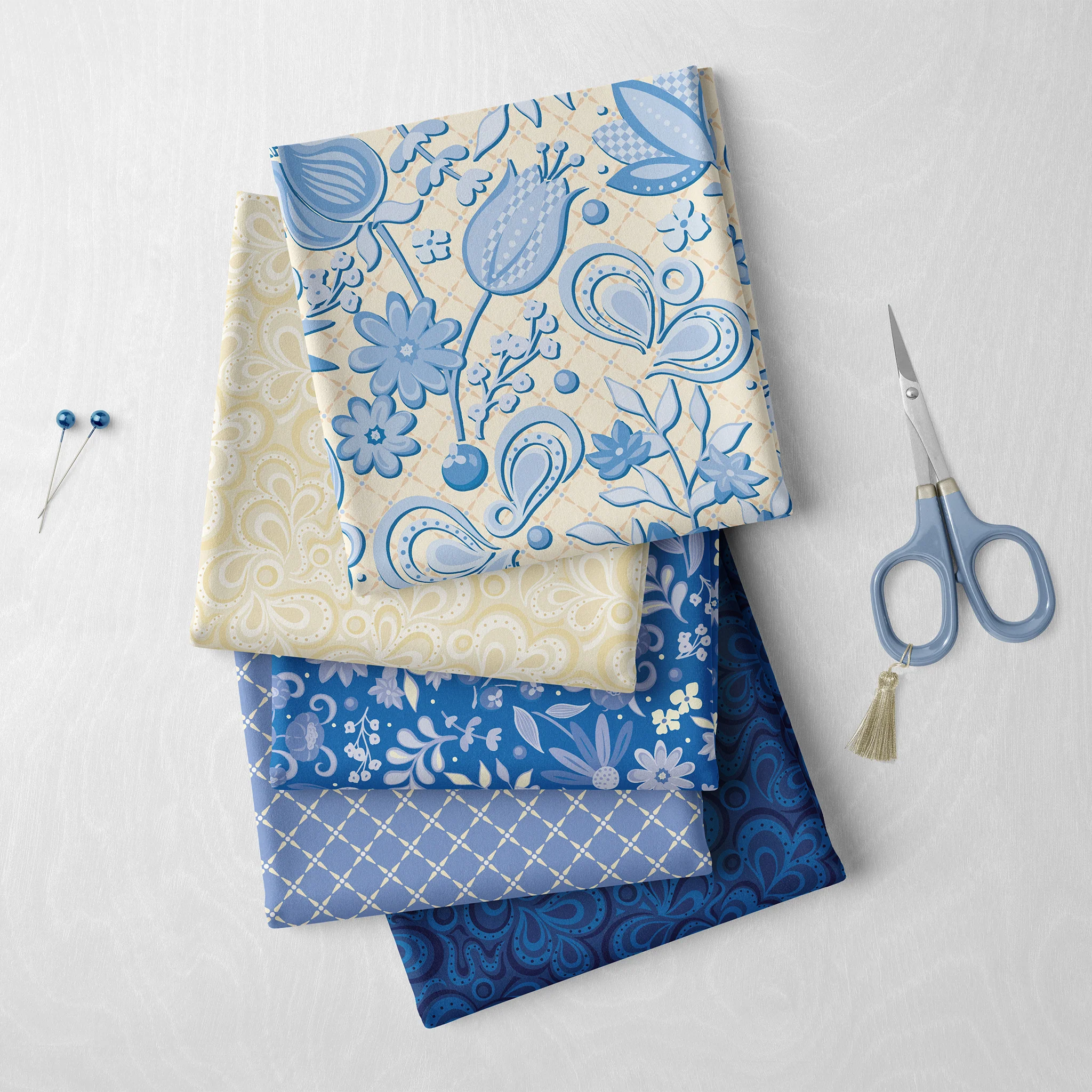 Moonlight Serenade 108" Wide Quilt Backing - Serenade Stream Moonlight - Image 5
