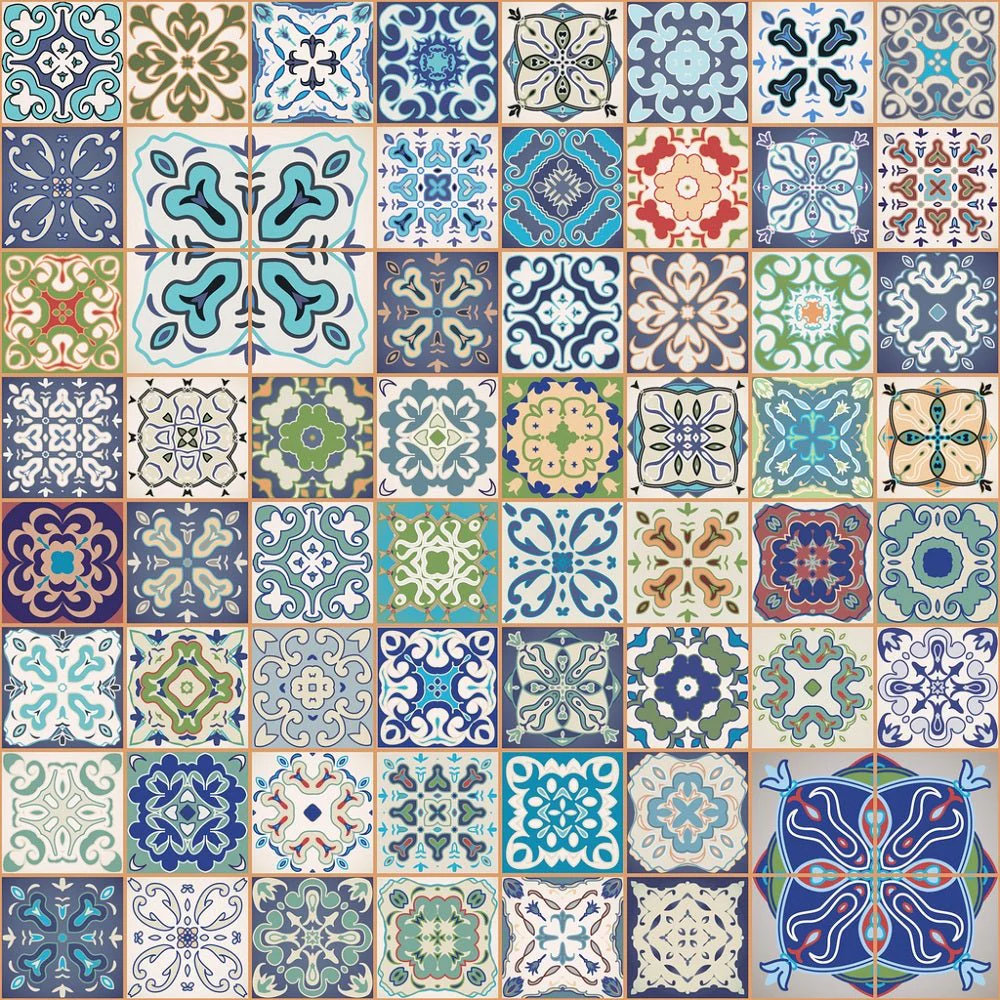 Moroccan Square Patchwork Fabric