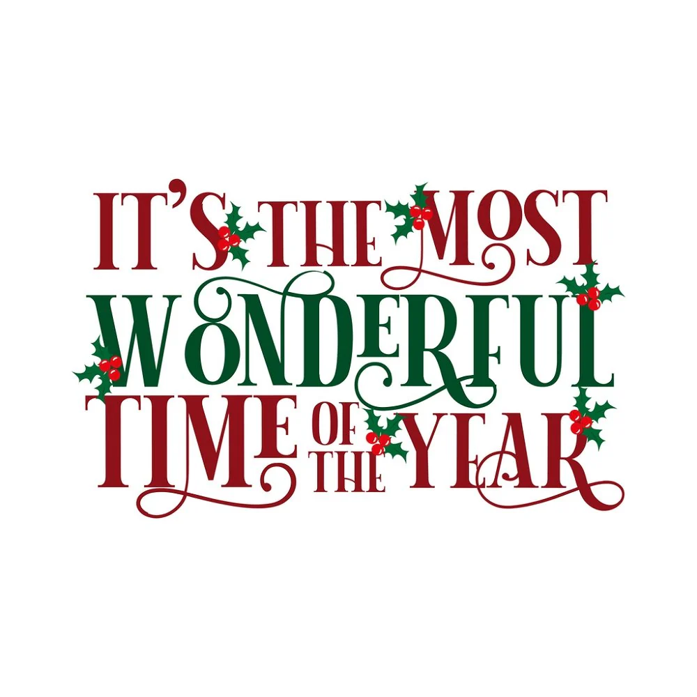 Most Wonderful Time Of The Year Fabric Panel - White