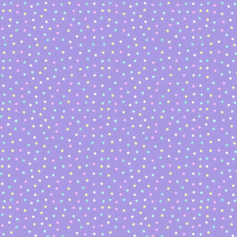 Multi-Colored Star Fabric - Purple
