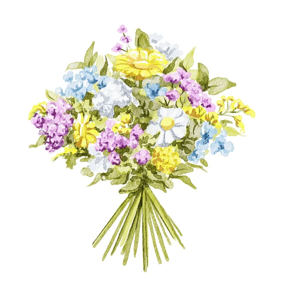 Multi-Colored Wild Flowers Fabric Panel