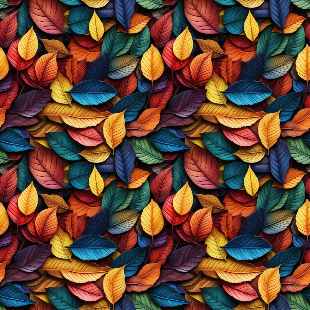 Multicolored Fall Leaves Fabric