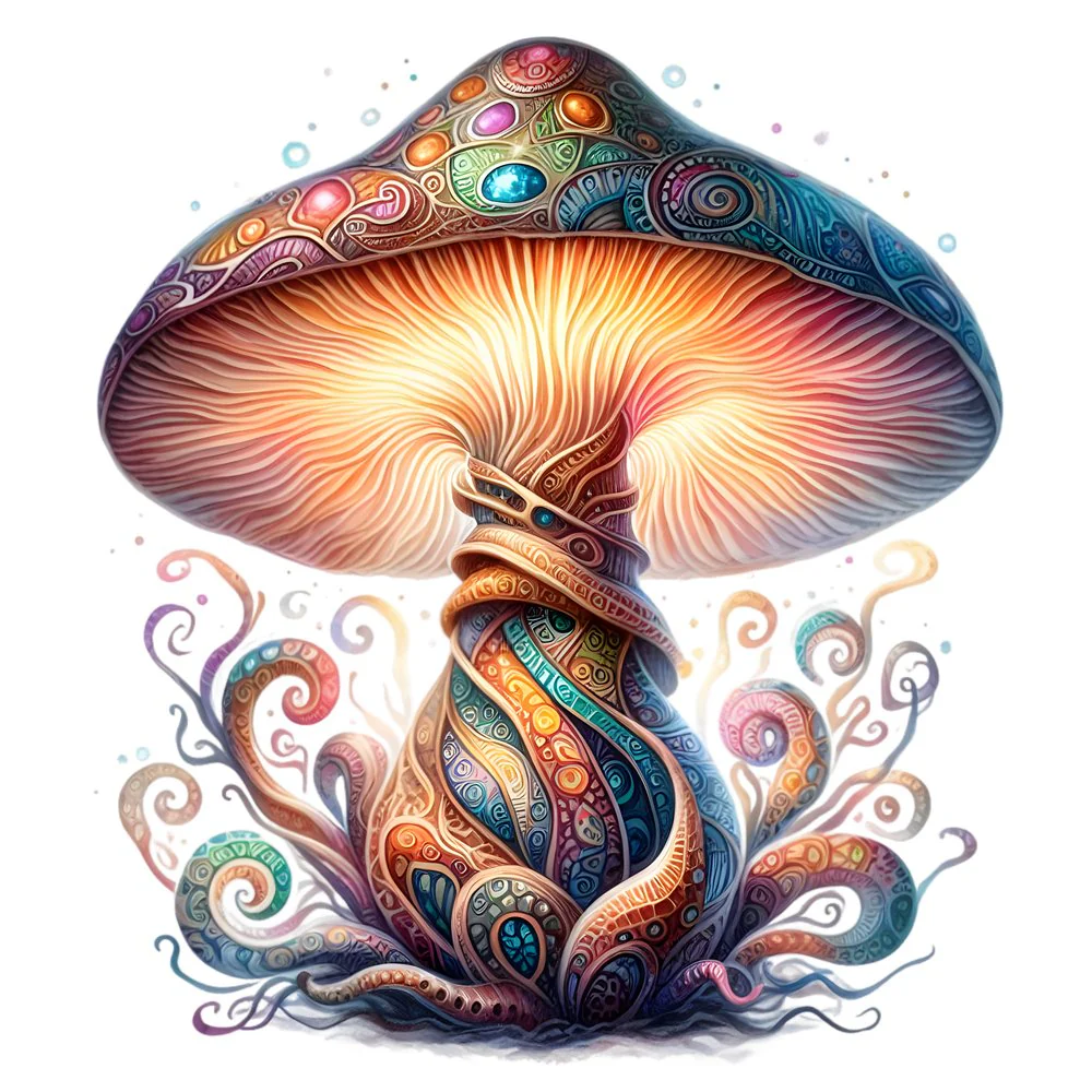 Mushroom Garden #1 Fabric Panel